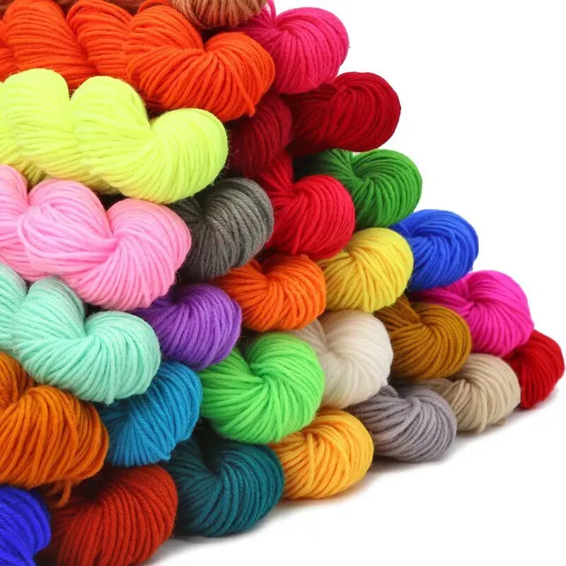 Прямые продажи с фабрики Детская хлопчатобумажная пряжа 3ply 4ply 5ply 50 г для вязания крючком акриловая мягкая смешанная