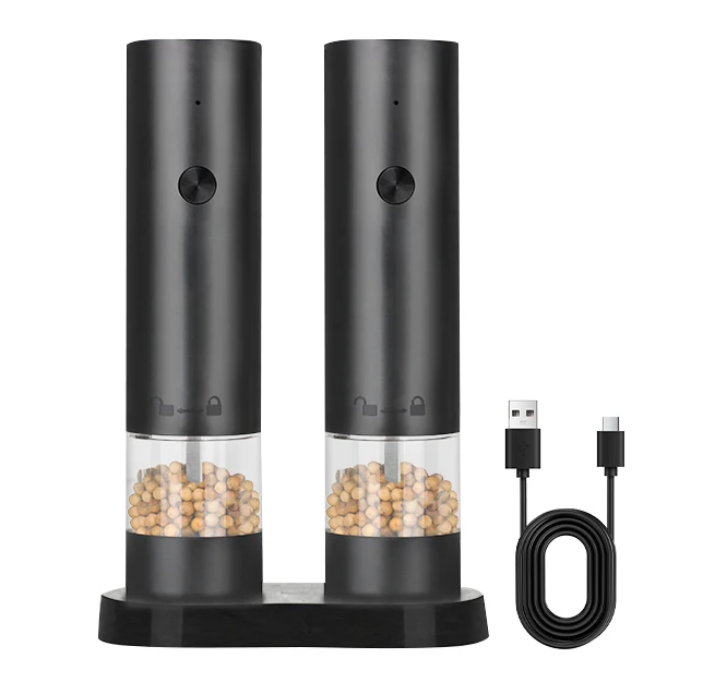 Rechargeable New smart USB Salt Electric Salt And Pepper Mill  Rechargeable Salt and Pepper Grinder set