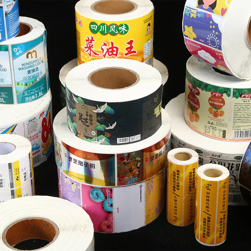 Roll food jars cans custom spice bottle oil proof vinyl plastic printing packaging other label wholesale labels sticker