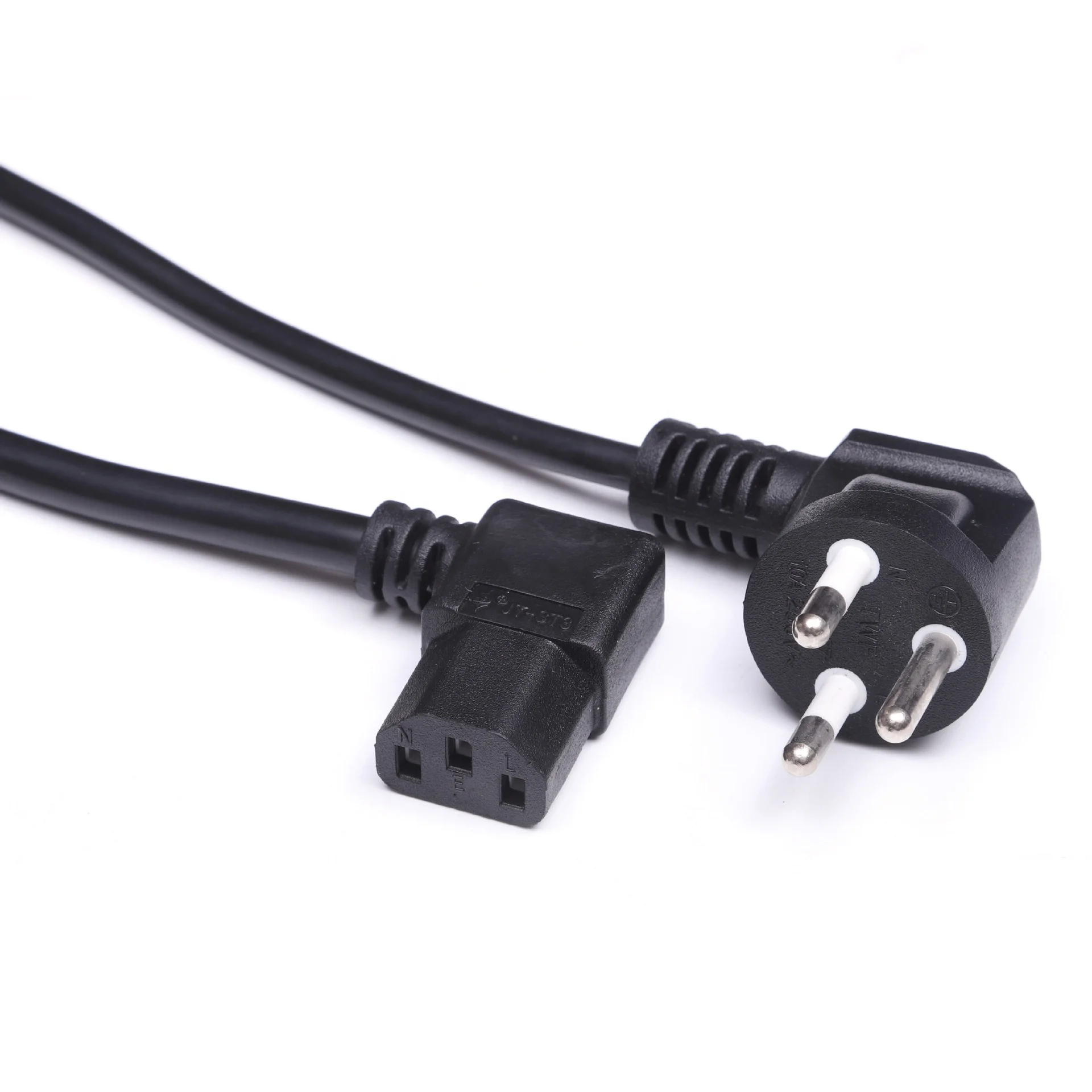 Thailand AC Power Cord 90 Degree Right Angle Thai 3Pin 3Prong Plug to IEC C13 Plug Power Cable TISI Approval