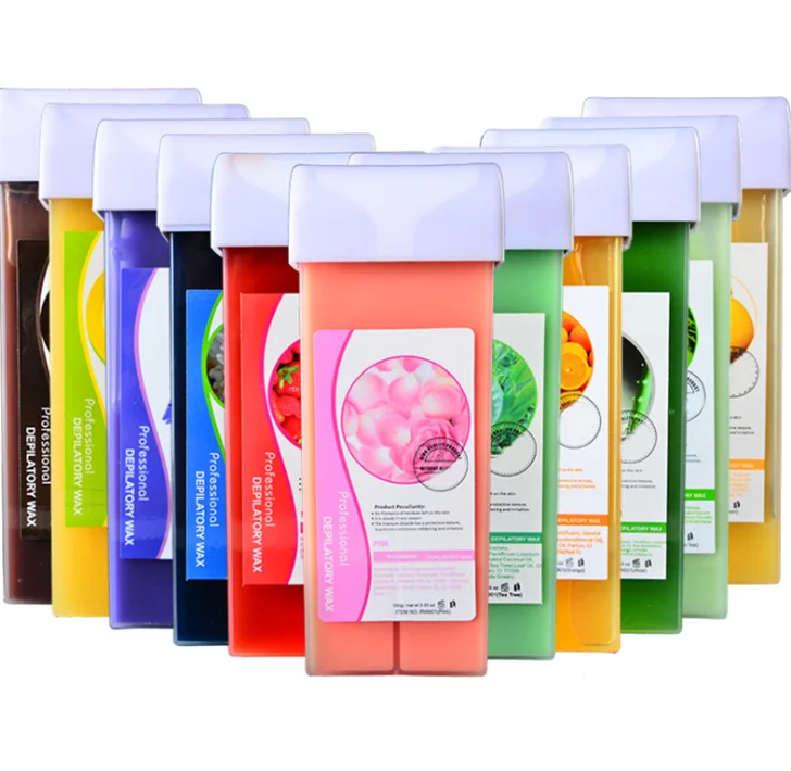 Home Waxing Kit Professional Elastic Soft Wax Honey Depilatory Natural 100g Wax Roll On Painless Hair Removal for Full Body