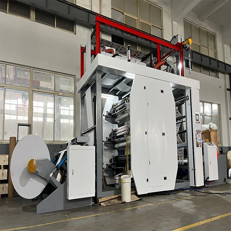 6 Color Stack Type Flexo Printing Machine For Paper Film Non-woven Bag Cup Box Flexo Printer In Good Quality