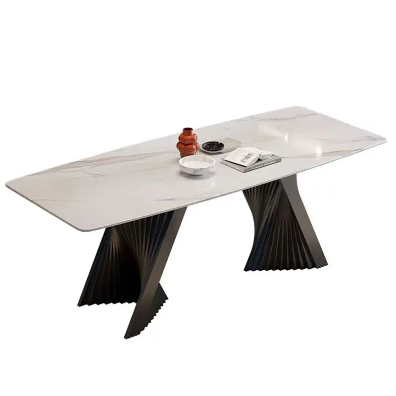 Customized Modern Style Dining Room Rectangular Dining Table Metal Iron Frame Table Leg Dining Furniture