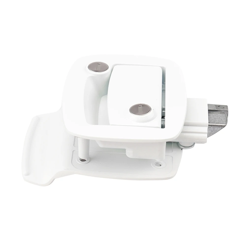 RV Camper Motorhome Trailer Door Lock Manual Type with Accessories,White