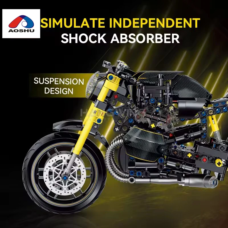 Classic Motorcycle Building Blocks Cruiser Motorbike Cool Model Technic Bricks Part Toys Sets for Kids