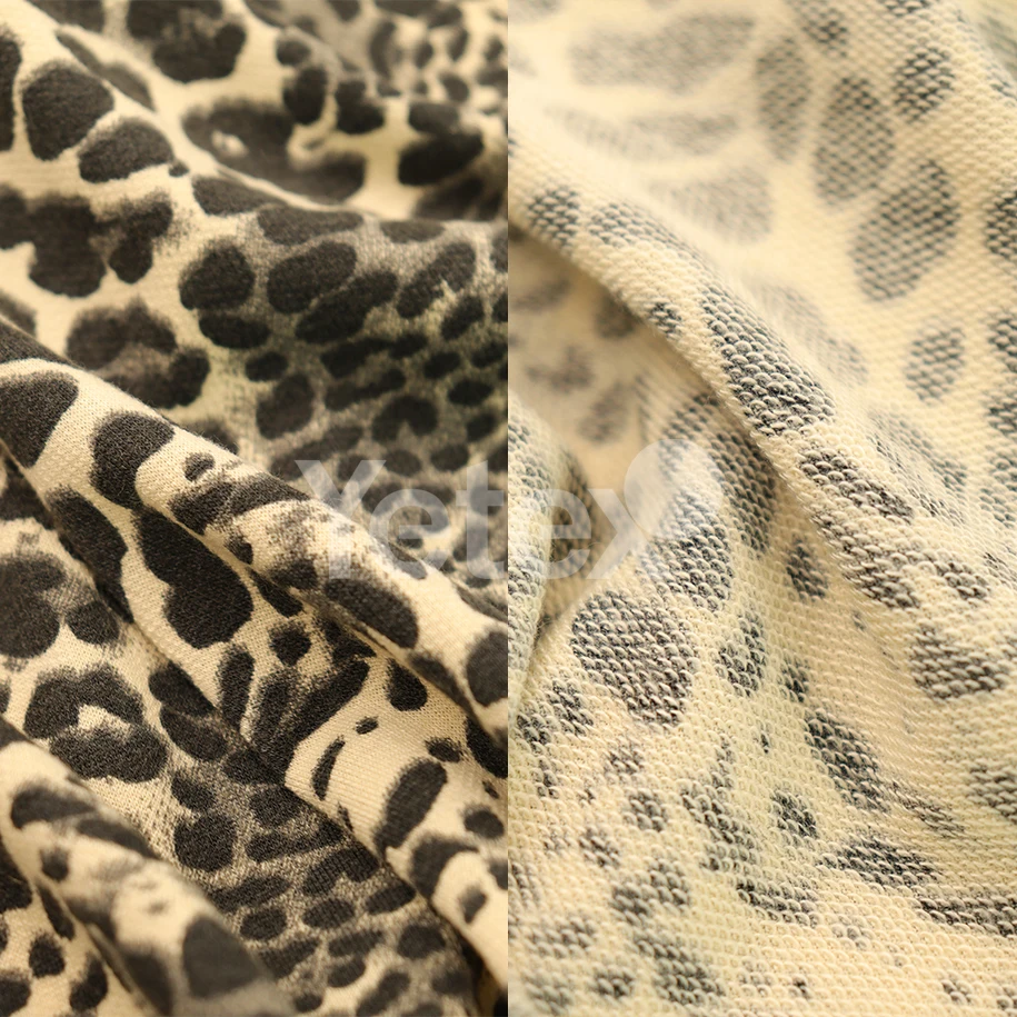 100%Polyester woolen printed fabric Leopard print knitted fabric for autumn and winter