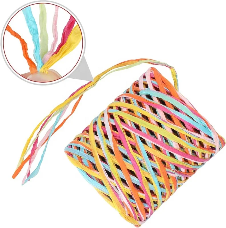 Wholesale Christmas Colored Paper Raffia Ribbon Paper Twine Paper Ribbon for Gift Wrapping