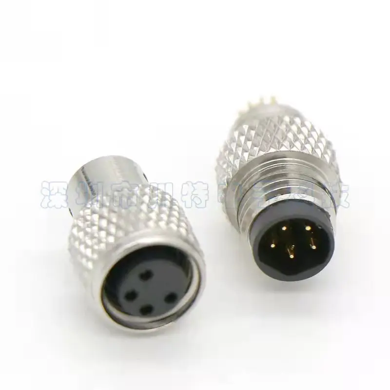 Sensor short shielded shell waterproof round welding wire floating M8 connector circular connector