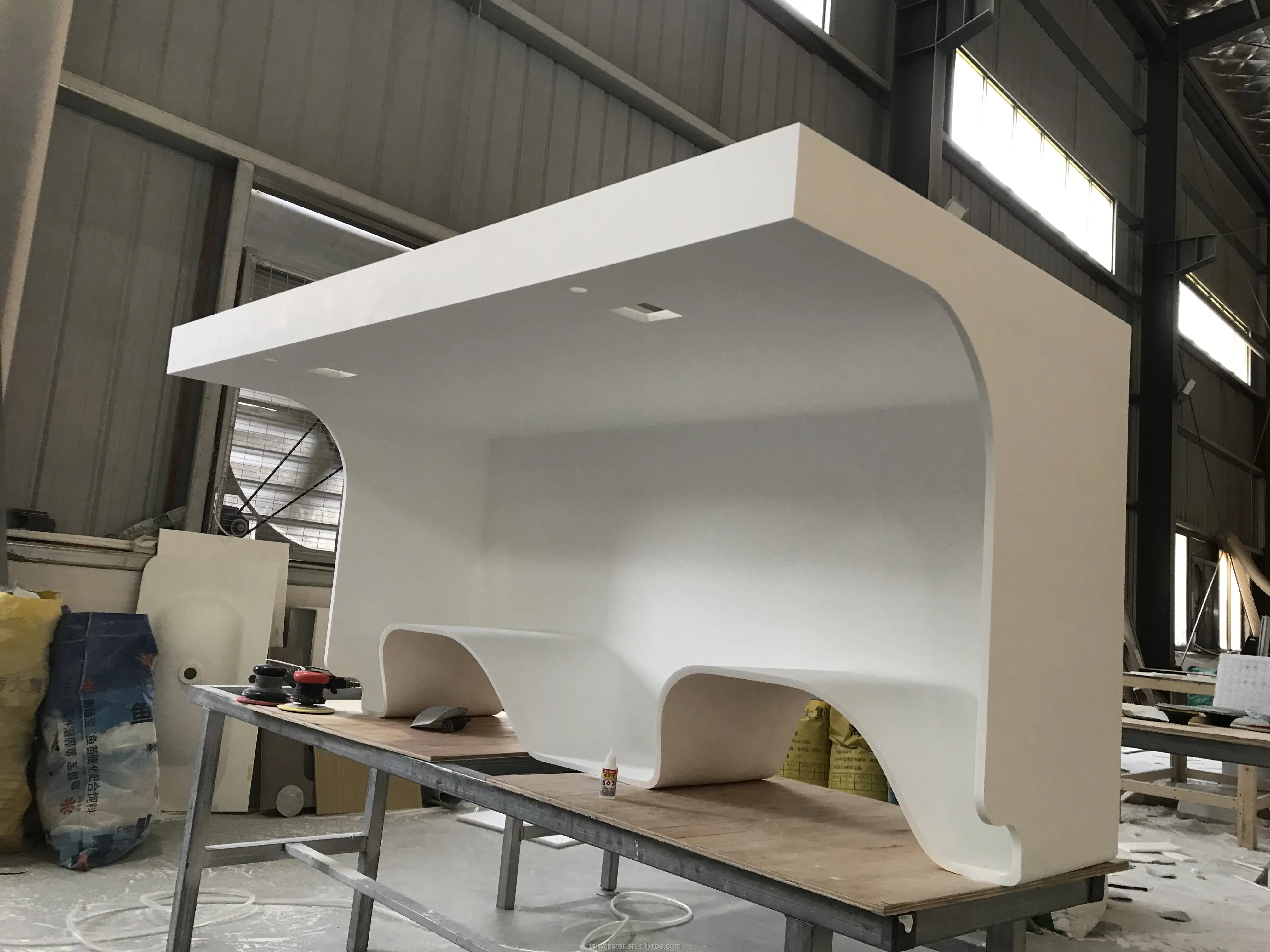 Medical and surgical Operating wash basin customized hospital Solid surface stone