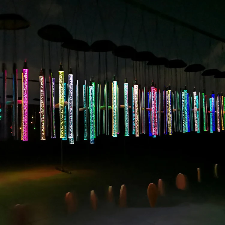 Latest solar Powered wind chime bells Superior Quality Decoration Outdoor  Crystal tube Wind Chime Garden decor