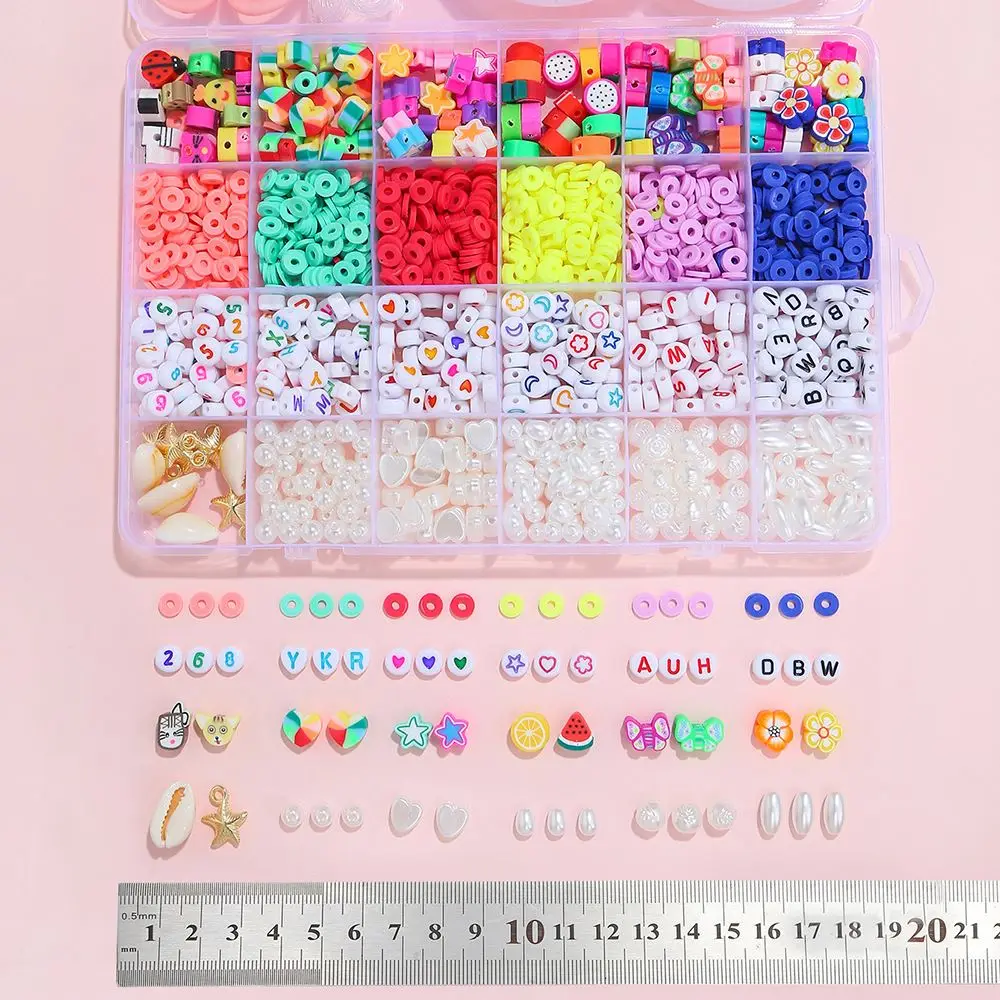 Pearl Bead Fashion Handmade Polymer Clay Jewelry Bracelet Children Necklace DIY Beads Kit Fruit Flower Animal Beads