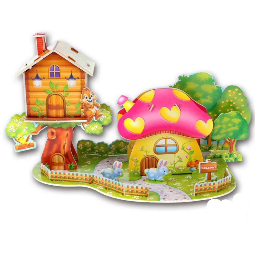 Romantic Beach Pattern 3d Paper Puzzle Promotional Gifts For Children