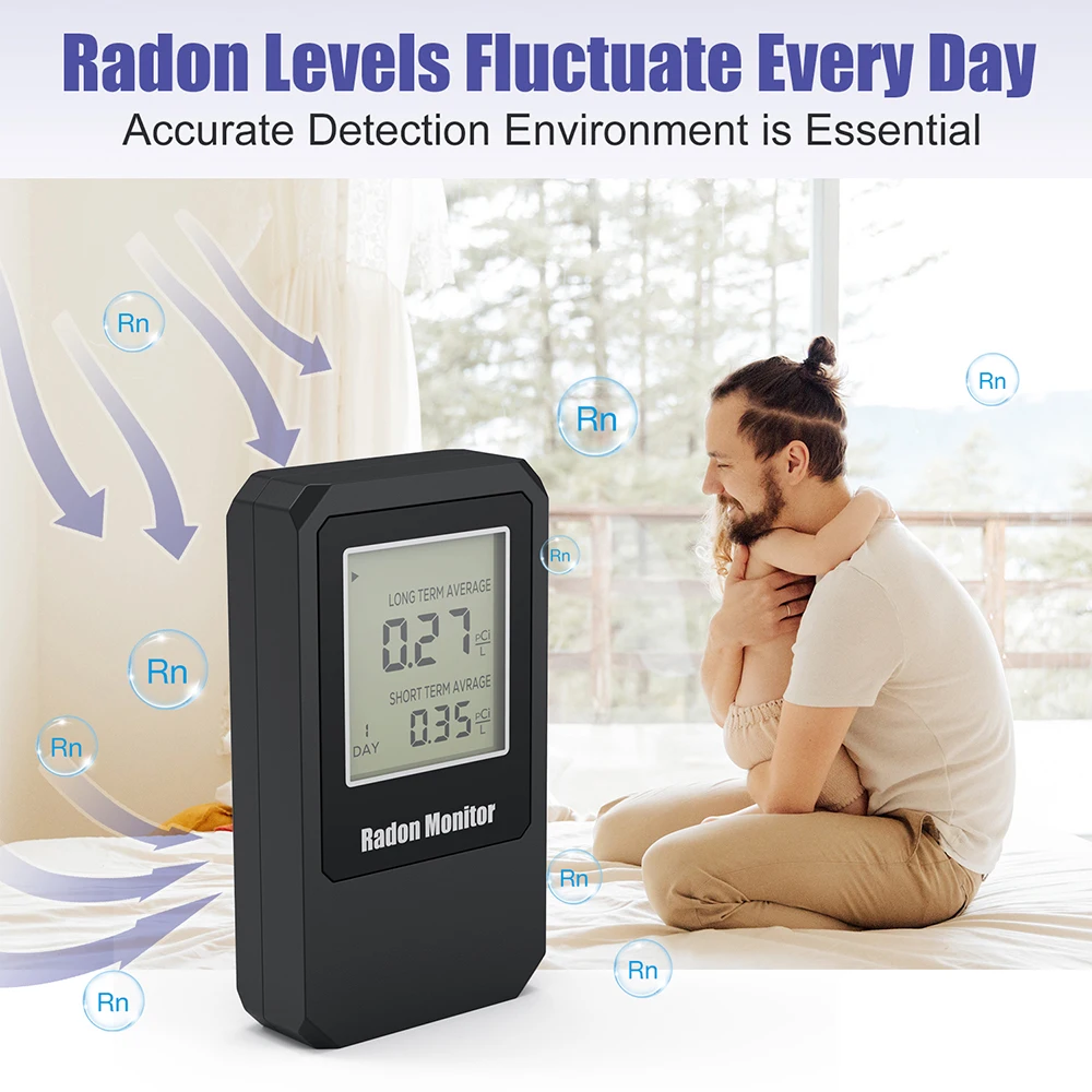 Home smart radon monitor radon gas detector RN55 Bq/m3 pCi/L