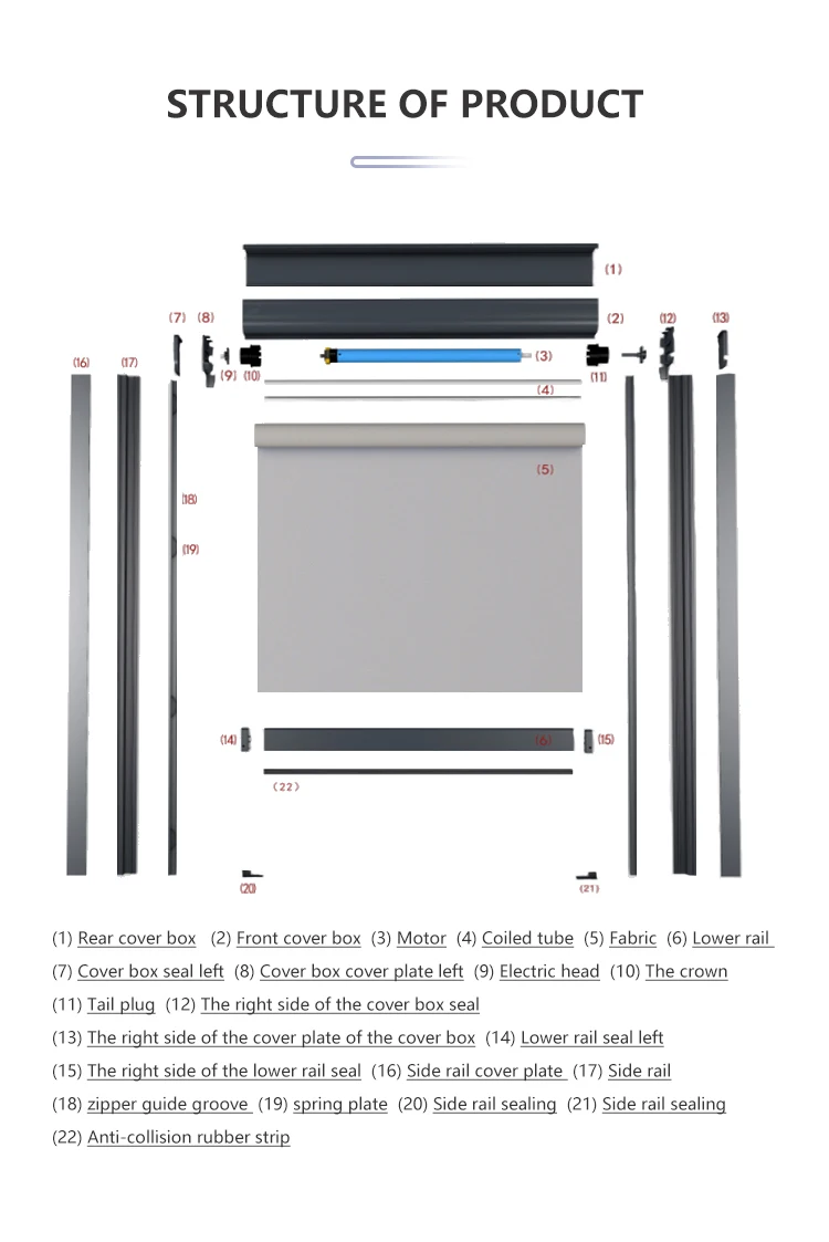 Blackout Window Roller Blind With Electric Motor Wifi Remote Control