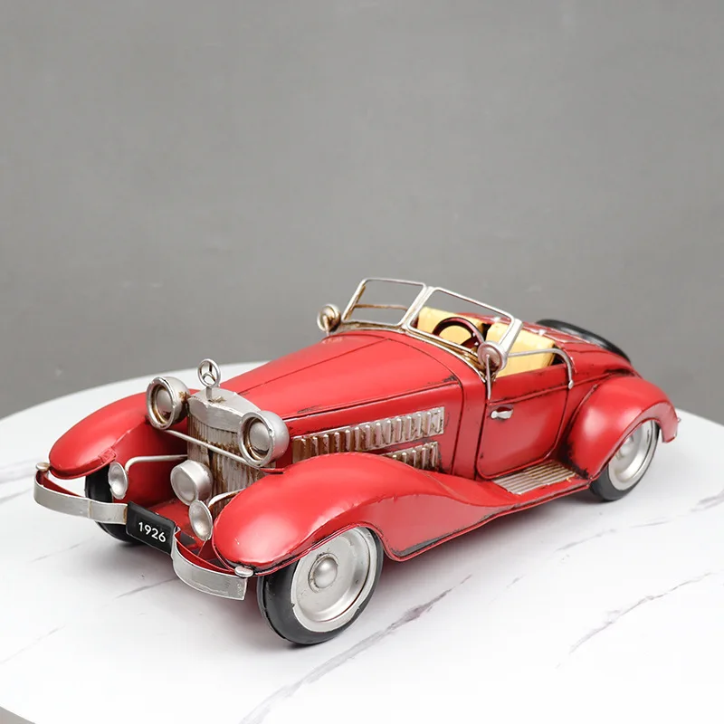 Hotel restaurant decoration nostalgia products metal artwork retro cars toys roadster sport cars model