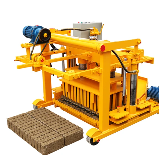 Small hydraulic vibration movable mobile egg laying layer cement concrete fly ash brick block making machine without pallet