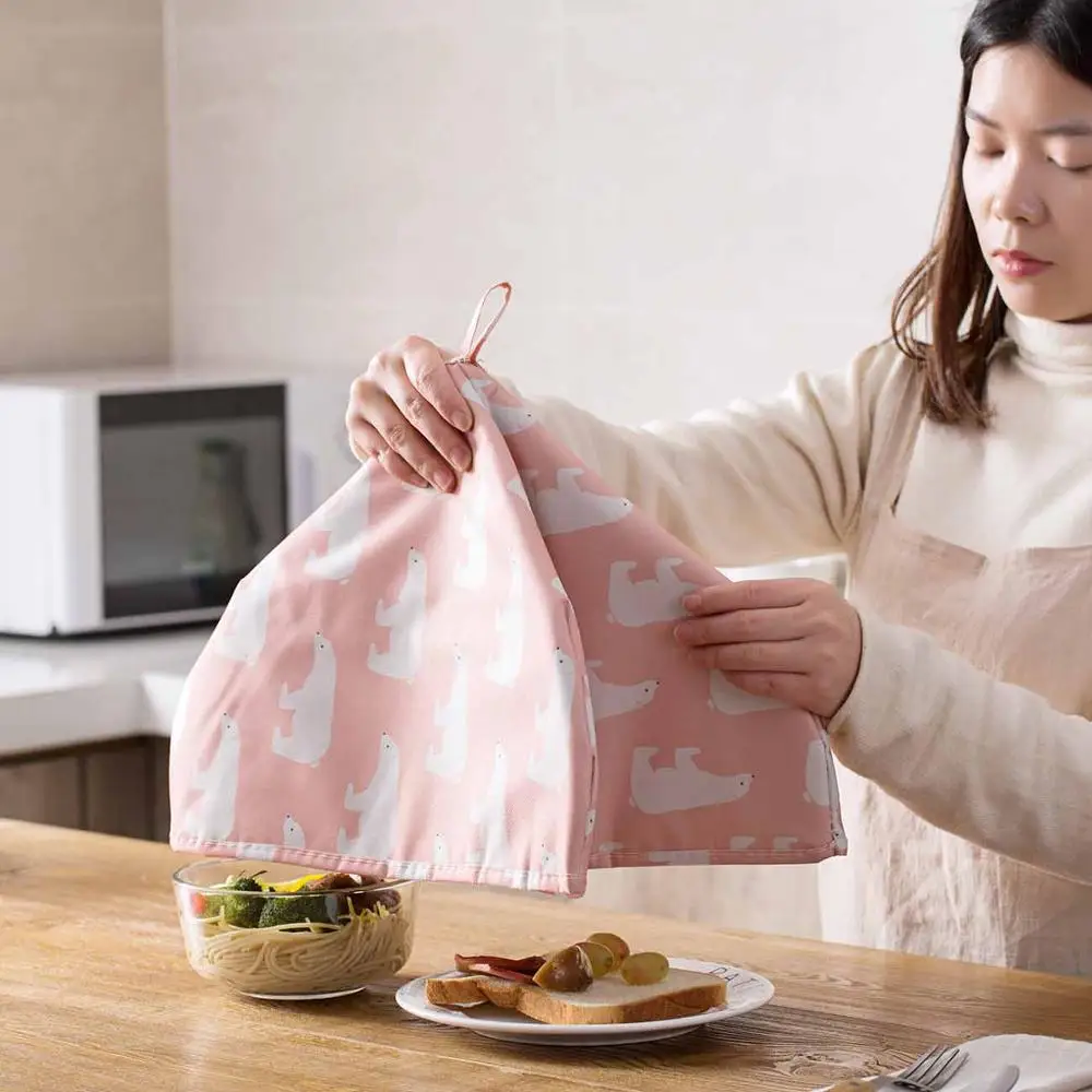 Cartoon Foldable Food Cover Keep Warm Reusable Aluminum Foil Cover Meal Covers Table Food Covers Kitchen Tools