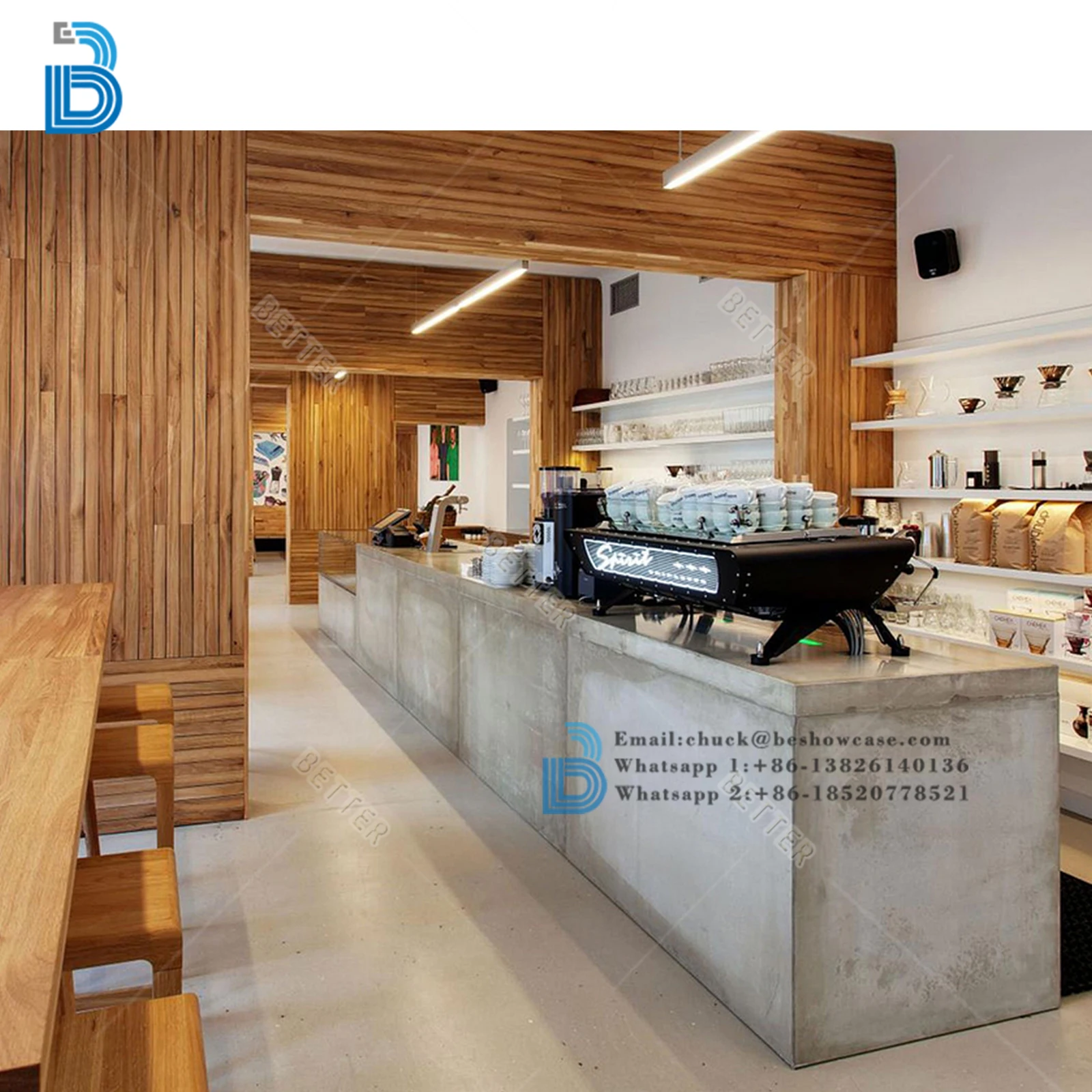 Custom coffee kiosk with counter and mall indoor fruit juice bar ice cream kiosk