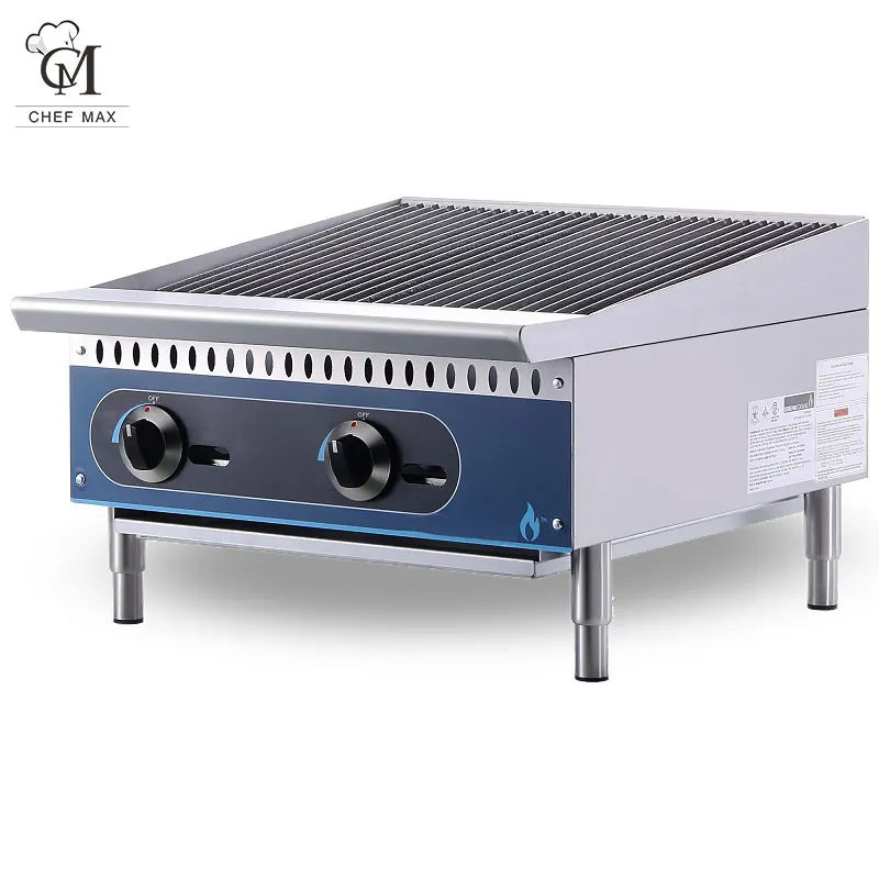 Chefmax ресторанный газовый гриль для барбекю столешница лавовый угольные грили коммерческий магазин всесезонный из нержавеющей стали