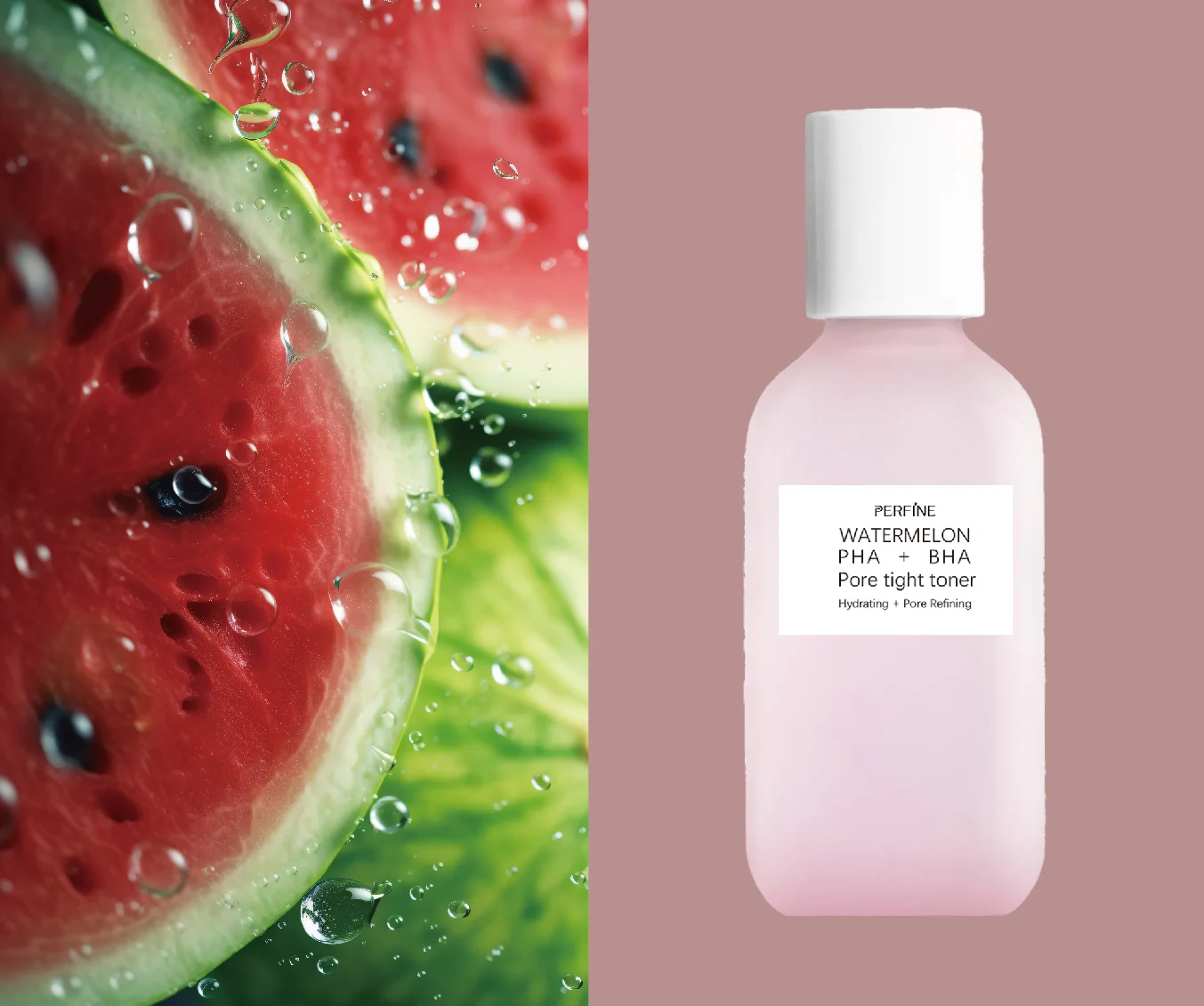 Private Label   Watermelon Pore Minimizer  Gentle Face Exfoliant Face Toner with  PHA + BHA