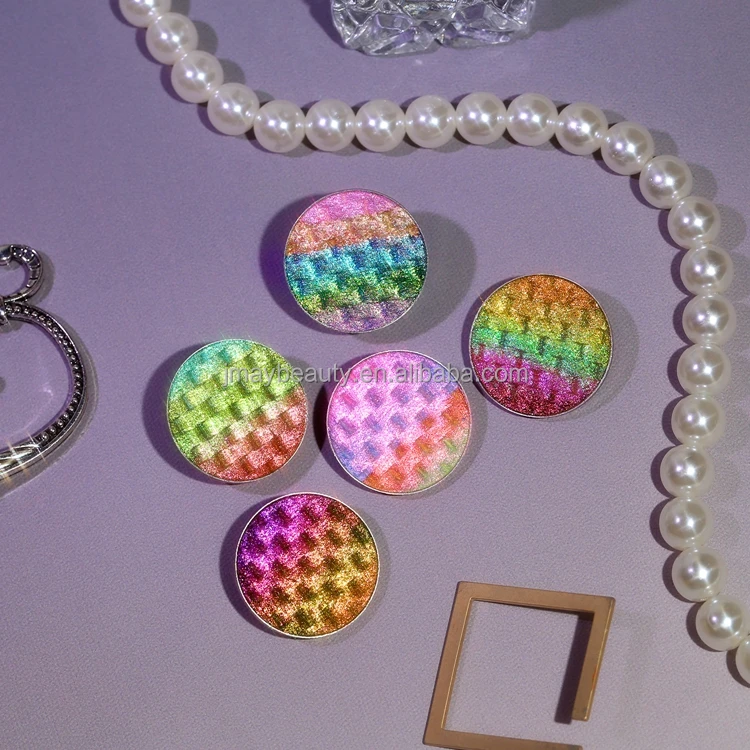 Wholesale Pressed Powder Eye Shadow Makeup High Quality Flakes Single Palette Duochrome Glitter Rainbow Highlighter Eyeshadow