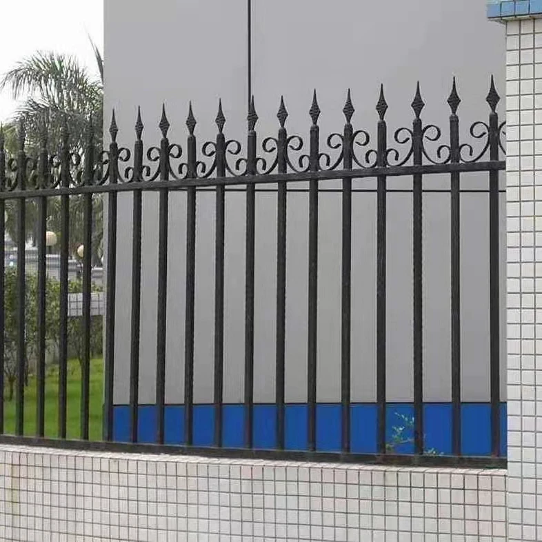 High Quality Modern Design Aluminum And Steel Fence Welded Picket Finials Aluminum Fence Panels With Black Powder Coated
