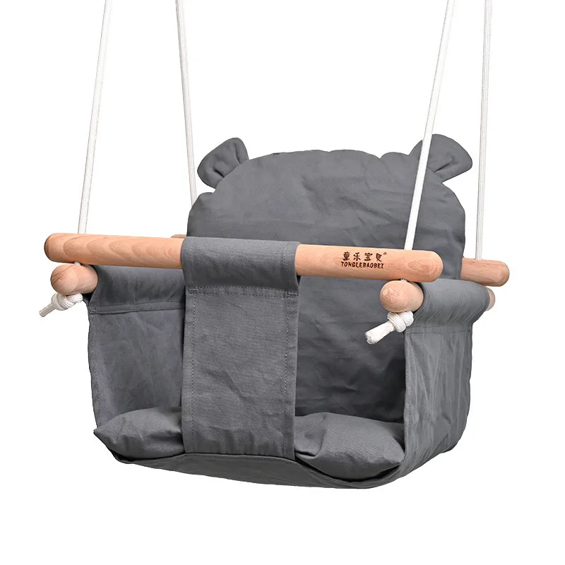 2022 Hot Selling Indoor Outdoor Cotton And Linen Canvas Cute Cloth Baby Swing Chair