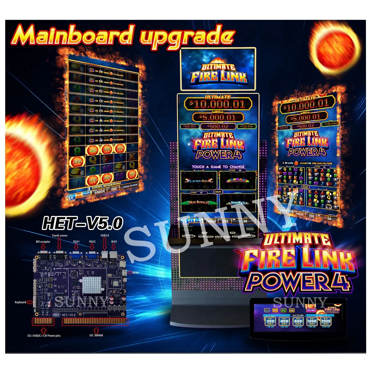Firelink Power4 HET slot game board/Power4 Fire link Firelink slot games for slot machines/Fire link Power 4 slot machine