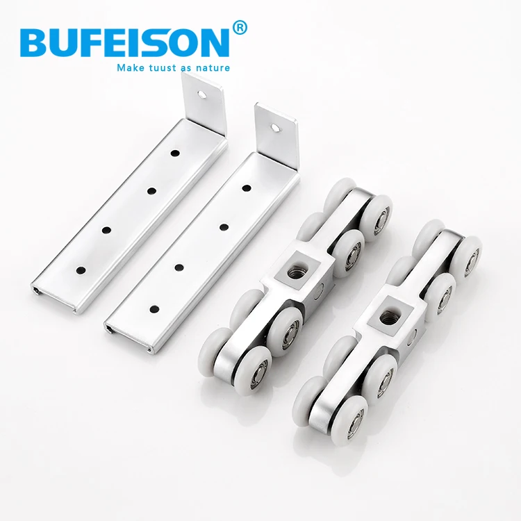 Sliding door track solid wood glass door hanging door track hanging pulley folding door hanging pulley hanging rail track