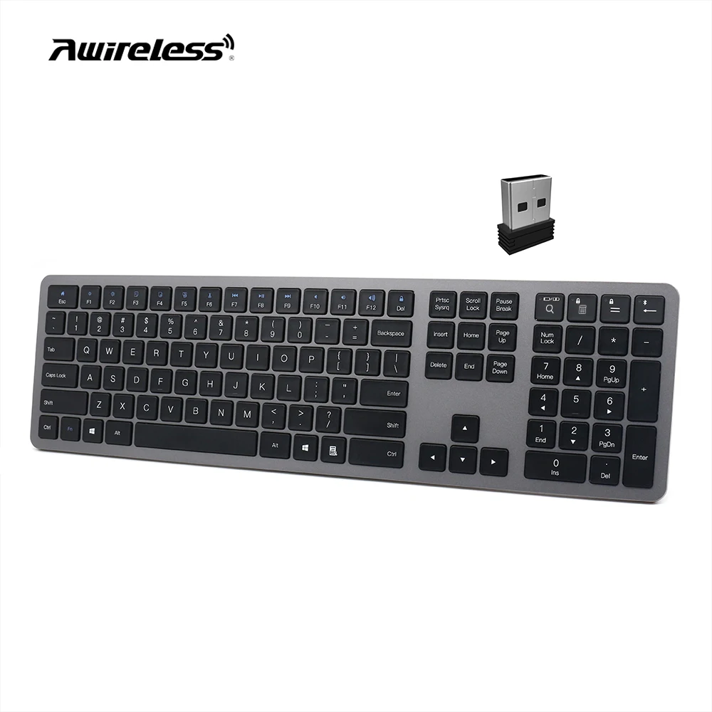 Awireless Full Sized Custom 110Keys Wholesale Rachargable Bluetooth Wireless 2.4G Keyboards For Ipad Pro11 Asus Computer