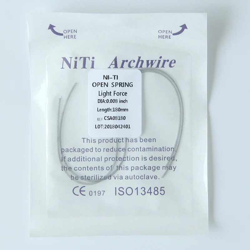 Orthodontics dental consumables materials of niti closed coil springs with eyelets