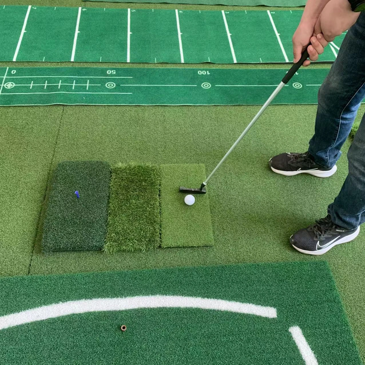 3-IN-1 cheap price Foldable Multi-function Golf Simulated  Practice Lawn Golf Swing Backyard Training  Grass