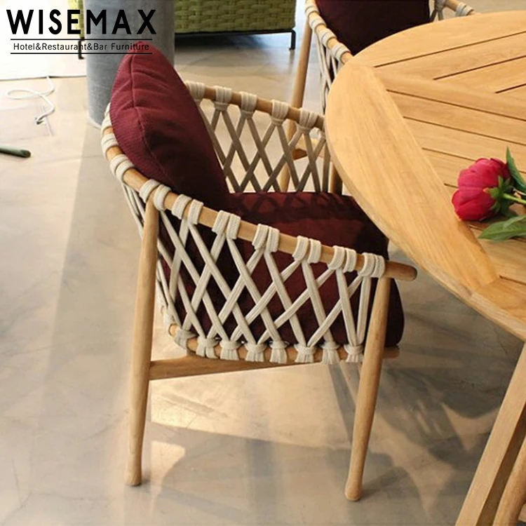 WISEMAX мебель новый дизайн уличная балкон Тиковое обеденное кресло садовая с круглым обеденным столом
