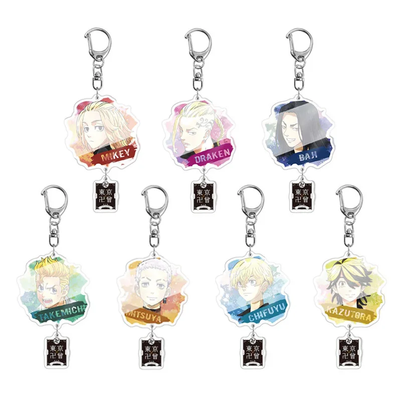 New Fashion Japanese Anime Tokyo Revengers Key Ring Manjiro Sano Figure Acrylic Key Chain