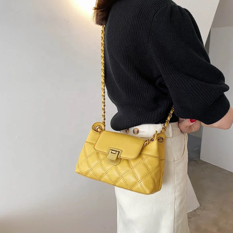 
Amazon trending products lovely Girl candy color shoulder women mini chain crossbody messenger bag 