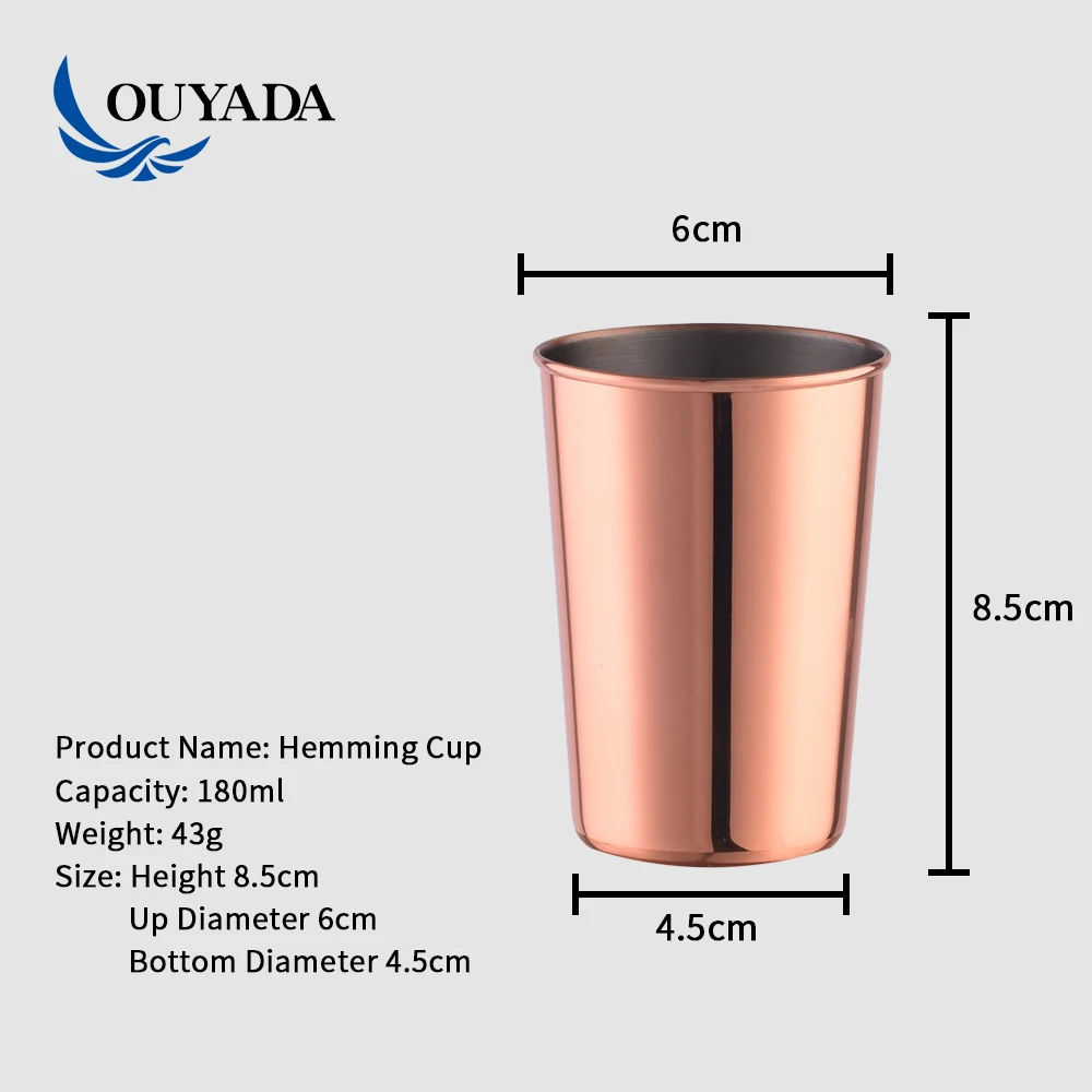 Factory Direct mini color plating stainless steel gold metal shot coffee drink tumbler 180ml cups charm beer mug