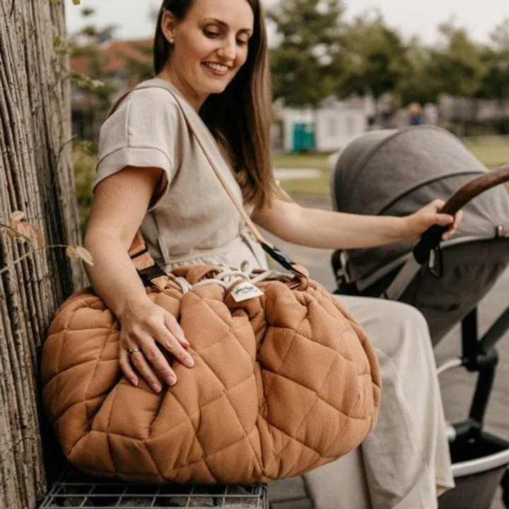 Round Toy Organizer Bag for Small Bricks Blocks for Kid Toy Clean Up Mat Toy Storage Bag Interactive Container Play Bag