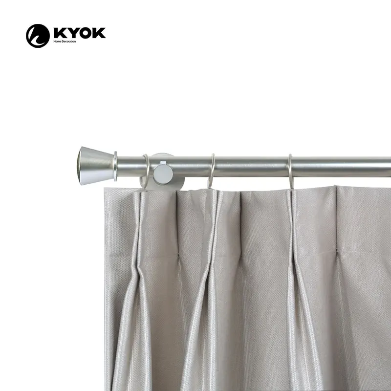 matte nickel 28mm curtain rods accessories poles double finials with aluminum alloy bracket window curtains living room luxury