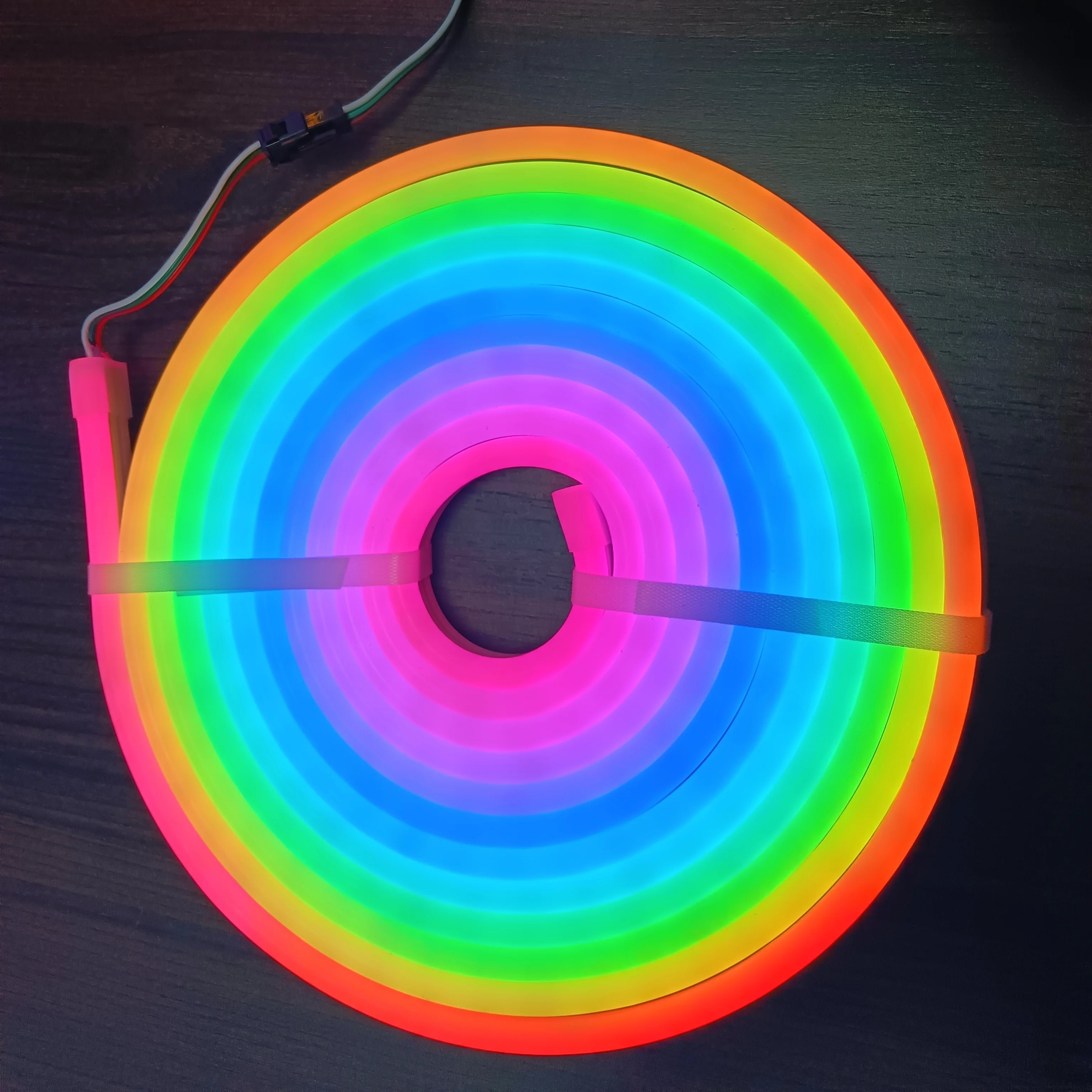 RGBIC Pixel Neon Silicone Flexible  Rope light 24V 12V RGB Rope Strip Flex Led Neon Light for Bedroom Gameroom Room Decor