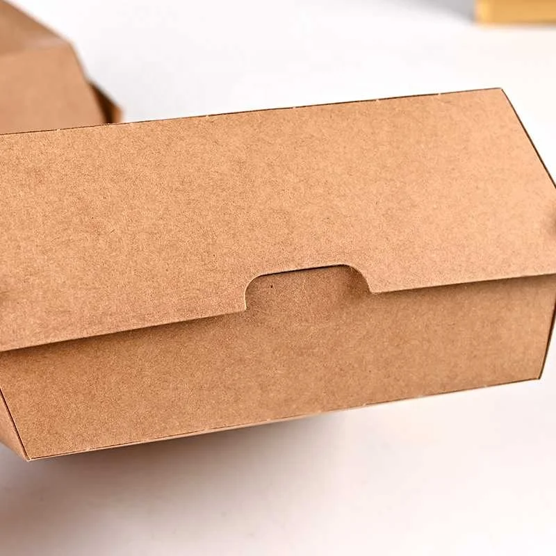 Wholesale Custom Kraft Paper Burger Box Hamburger Box Take Fast Food Out To Go Container
