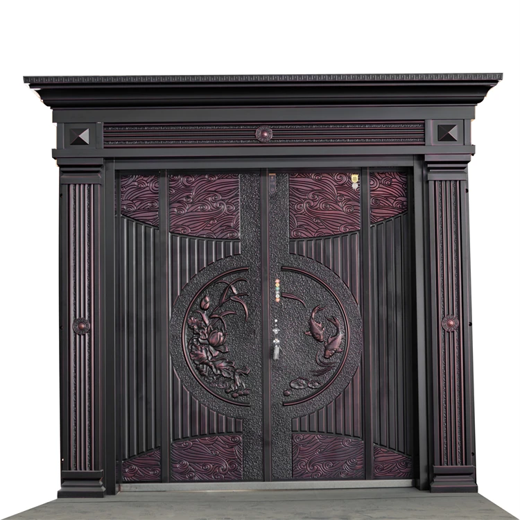 Customized main gate entrance swing villa door exterior decorate arches villa entrance iron door