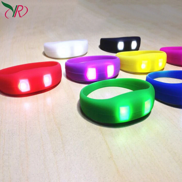 OEM Personalized Custom Promotional Gifts Electronic Bracelet Music Sound Activated LED Light Bracelet With Laser Engraved Logo