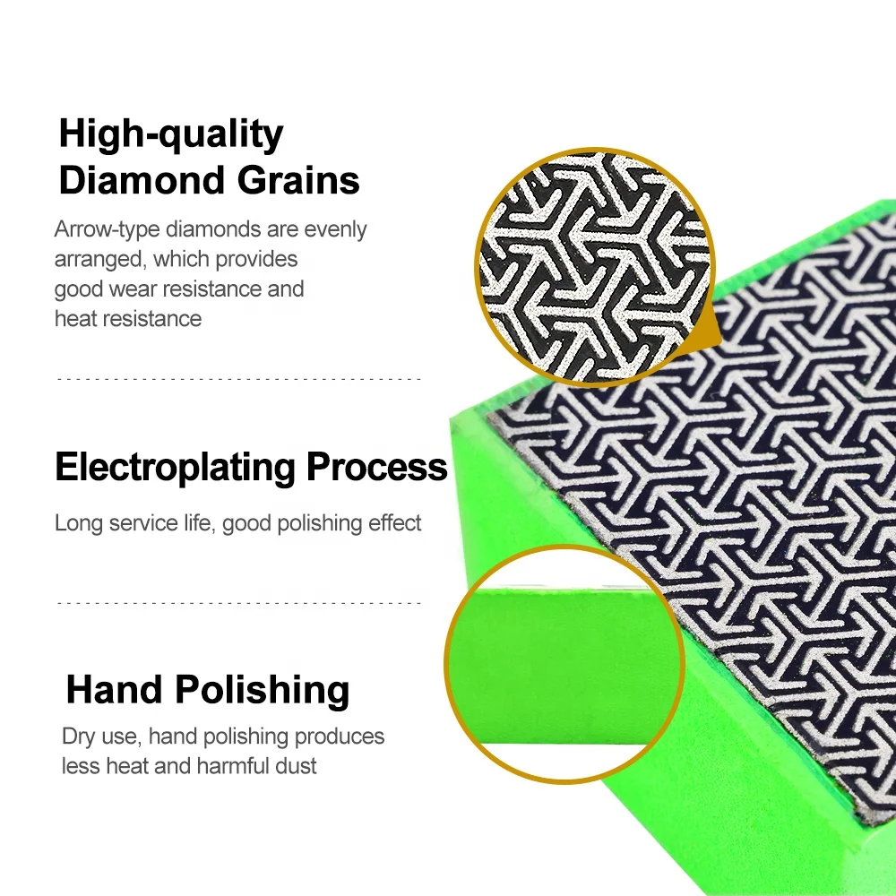 Grits#60-#3000 Diamond Electroplated Abrasive Diamond Polishing Tools Pads Hand Polishing Block Pads