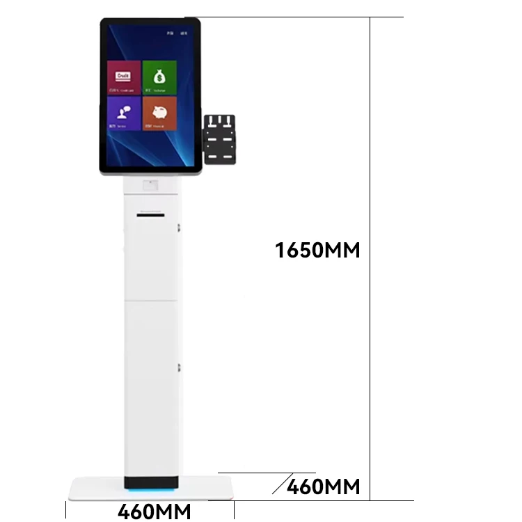 Sensitive QR Code Scanner Curved Touch Screen Self Service Ordering Payment Terminal Printer Kiosk In Restaurant