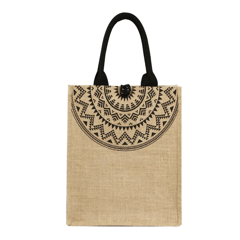 Wholesale Custom Burlap Gift Bag with Handles Jute Tote Bags for Wedding Bridesmaid Reusable Blank Burlap Tote for Shopping