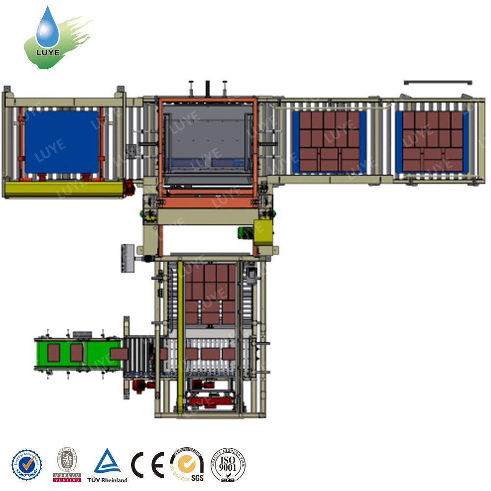 Good price full automatic palletizer for PET bottle film shrinking carton packaging