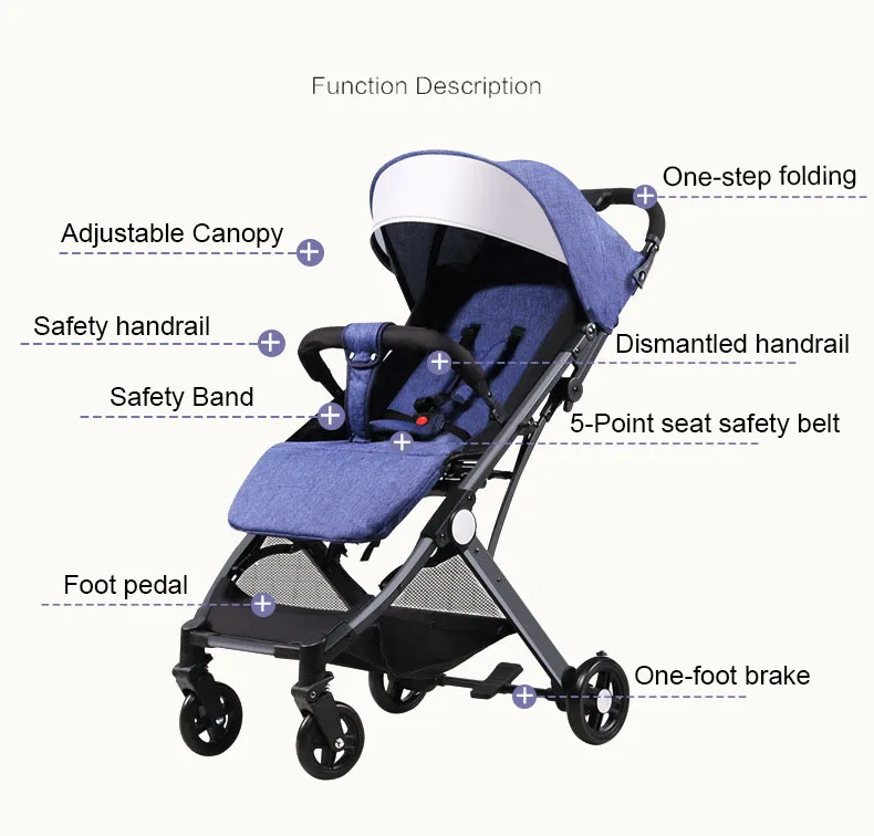 Amazon hotsale Factory price aluminum baby travel portable lightweight strollers walkers carriers pushchair