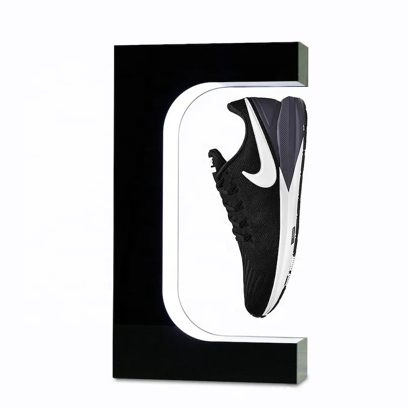 Acrylic sneaker stands led magnetic levitation floating shoe display