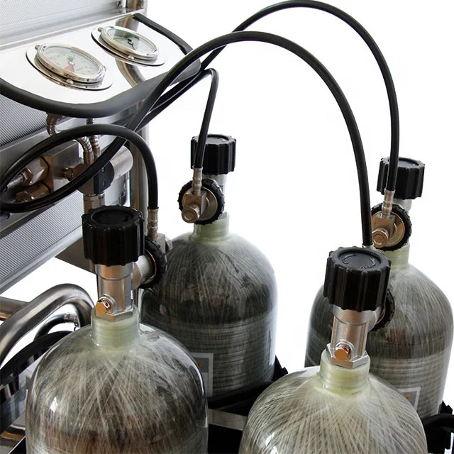 Positive Pressure 6.8L Four  Carbon Fiber Cylinders Long Tube Self-Contained  Breathing Apparatus SCBA Air Systems