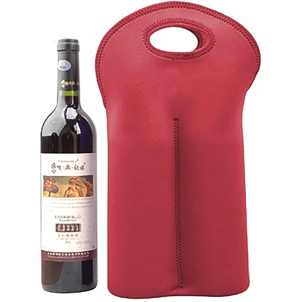 Custom Wholesales LOGO Print Soft Insulated Black Neoprene Bag Outdoor Lunch Tote Cooler Bag Neoprene Wine Bag For Wine Bottles